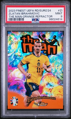 Zlatan Ibrahimovic 2023 Topps Finest Orange Refractor /25