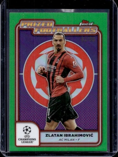 Zlatan Ibrahimovic 2024 Topps Finest UEFA Green Refractor /99