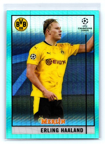 Erling Haaland Merlin Chrome Aqua Refractor