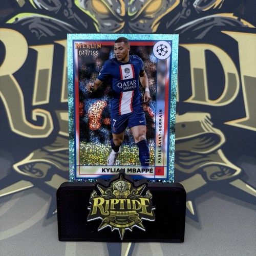 Kylian Mbappe Merlin Chrome Aqua Sparkle Refractor