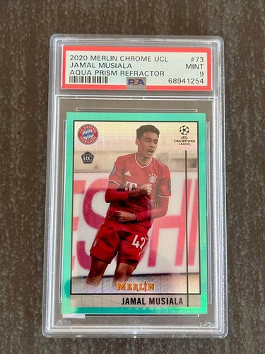 Jamal Musiala Merlin Chrome Aqua Prism Refractor