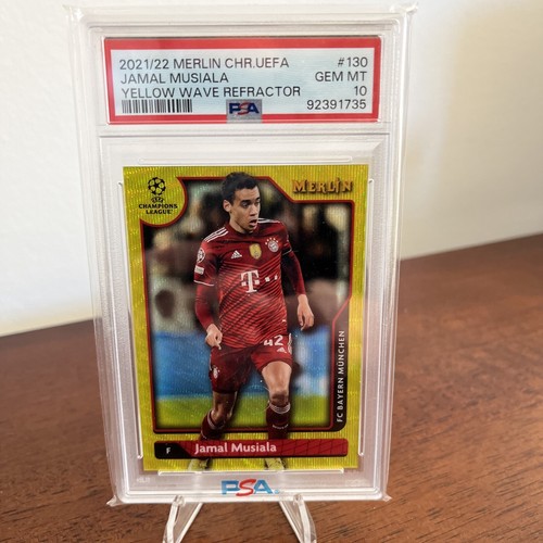 Jamal Musiala Merlin Chrome Yellow Wave Refractor
