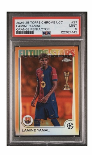 Lamine Yamal Chrome UEFA Club Competitions Orange Refractor