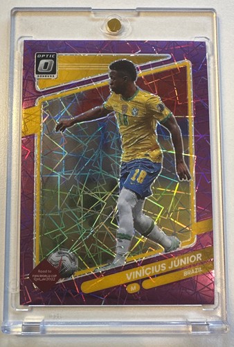 Vinicius Junior Donruss Road to Qatar Optic Purple Velocity Prizm