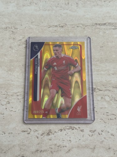 Florian Wirtz 2025 Topps Chrome Premier League Gold Raywave /275