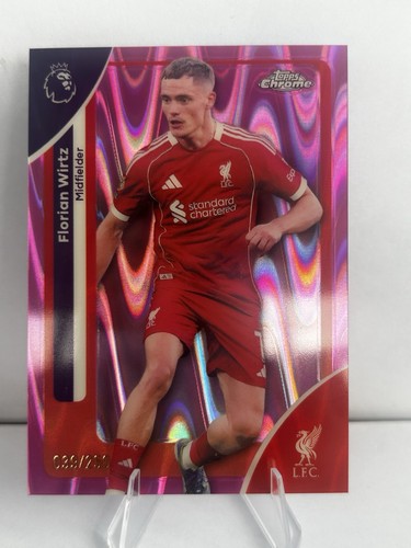 Florian Wirtz 2025 Topps Premier League Chrome Pink Raywave /250