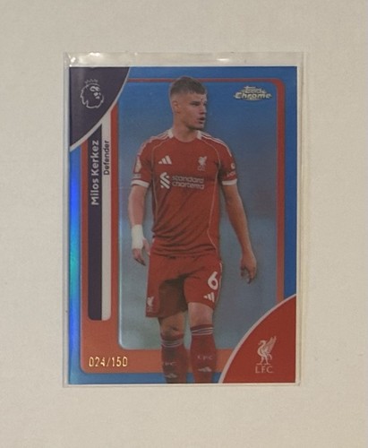 Milos Kerkez 2026 Topps Chrome Premier League Blue /150