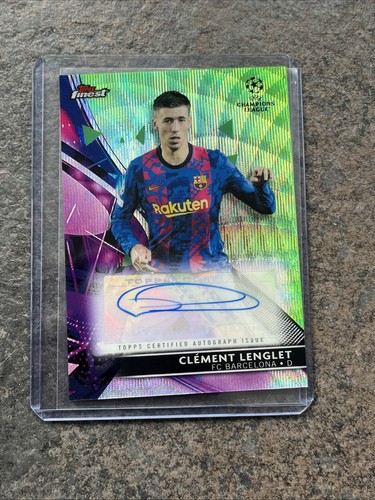 Clément Lenglet 2021 Topps Finest Green Wave Refractor /99