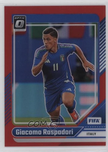 Giacomo Raspadori 2024 Panini Donruss FIFA Optic Red Prizm 62/299