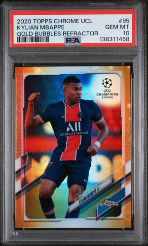 Kylian Mbappe Chrome Gold Bubbles Refractor