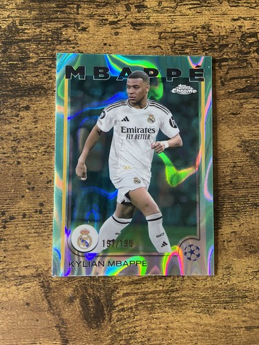 Kylian Mbappe Chrome UEFA Aqua Lava Refractor