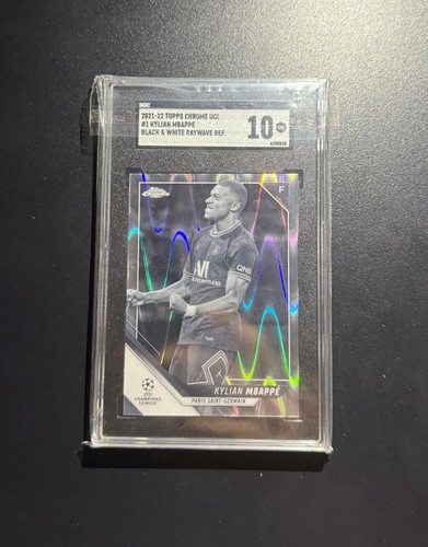 Kylian Mbappé Chrome UEFA Black White RayWave Refractor