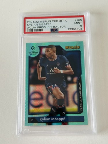 Kylian Mbappé Merlin Chrome Aqua Prism Refractor