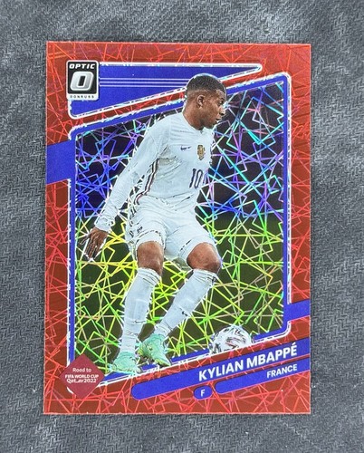Kylian Mbappe Donruss Road to Qatar Optic Red Velocity Prizm