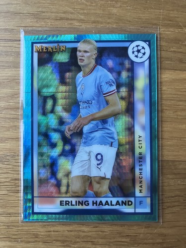 Erling Haaland Chrome Merlin Aqua Prism Refractor