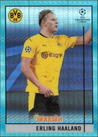 Erling Haaland 2020 Topps Merlin Chrome UEFA Champions League Aqua/Teal Refractor
