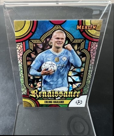 Erling Haaland 2023 Topps Merlin Chrome Stained Glass