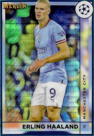Erling Haaland 2022 Topps Merlin Chrome Aqua Prisma