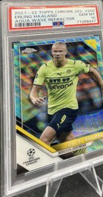 Erling Haaland 2021 Topps Chrome Aqua Wave Refractor /199