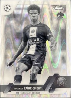 Warren Zaire-Emery Topps Chrome UEFA Black White RayWave Refractor #135