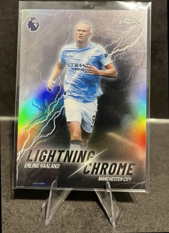 Erling Haaland 2025 Topps Chrome EPL Lightning Chrome