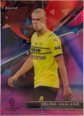 Erling Haaland 2021 Topps Finest UCL Pink Prism /125