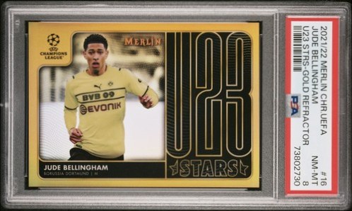 Jude Bellingham 2021 Topps Merlin Chrome UEFA Champions League Gold Refractor /50