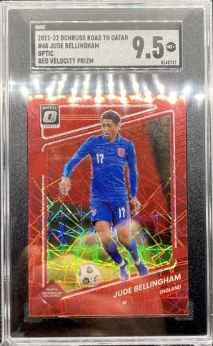 Jude Bellingham 2021 Panini Donruss Road to Qatar Optic Red Velocity Prizm