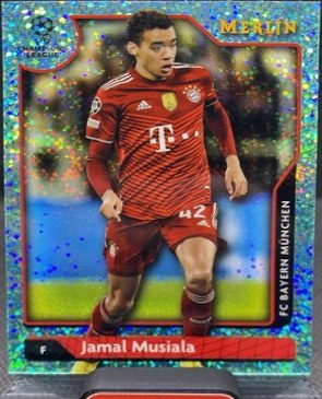 Jamal Musiala 2021 Topps Merlin Chrome Aqua Speckle Refractor /199