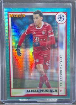 Jamal Musiala 2022 Topps Merlin Chrome Aqua Prism