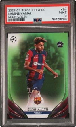 Lamine Yamal 2023 Topps Chrome Neon Green /199