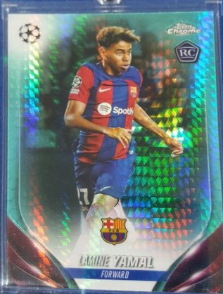 Lamine Yamal 2024 Topps Chrome Aqua Prism Hyper Refractor