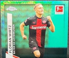 Florian Wirtz 2023 Topps Chrome Bundesliga Aqua Prism Refractor