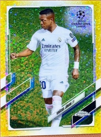 Vinicius Junior 2021 Topps Chrome UCL Yellow Mini Diamonds /299