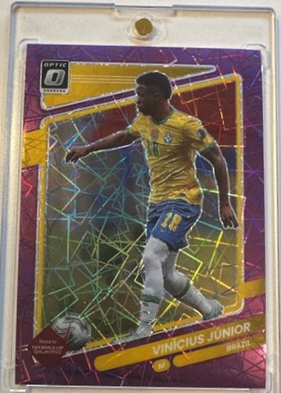 Vinicius Junior 2021 Panini Donruss Road to Qatar Optic Purple Velocity Prizm /99
