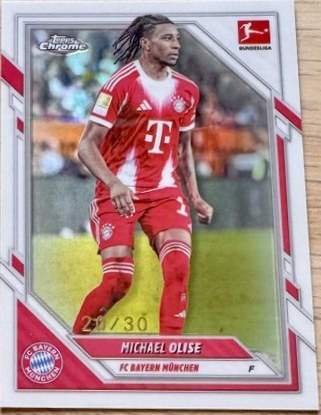 Michael Olise 2025 Topps Chrome Bundesliga White Refractor /30
