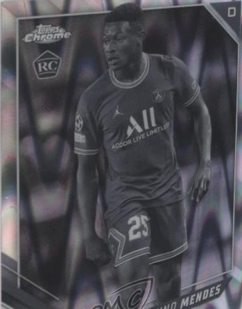Nuno Mendes 2021 Topps Chrome Ray Wave Black and White
