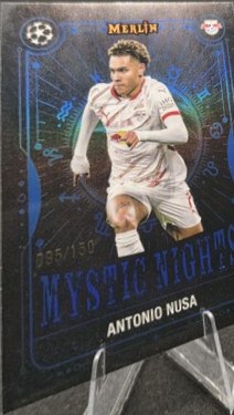 Antonio Nusa 2024 Topps Cromo Merlín UCC Azul /150