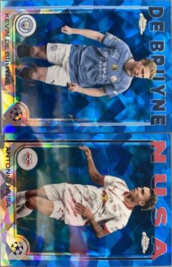 Kevin De Bruyne, Antonio Nusa 2019 Topps Chrome Sapphire