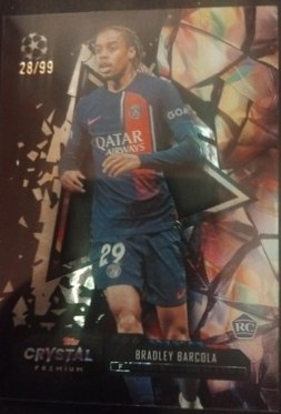 Bradley Barcola 2024 Topps Crystal Premium Champions League /99