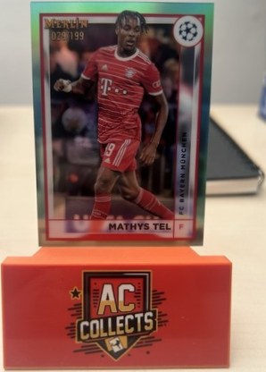 Mathys Tel 2023 Topps Merlin Chrome Aqua Refractor /199
