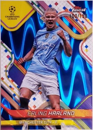 Erling Haaland 2024 Topps Finest Blue Raywave Refractor /150
