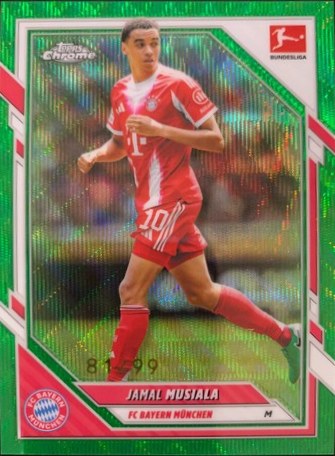 Jamal Musiala 2025 Topps Chrome Green Wave Refractor /99