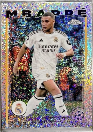 Kylian Mbappe 2024 Topps Chrome Silver Speckle Refractor #1