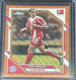 Jamal Musiala 2025 Topps Chrome Bundesliga Orange Wave /25