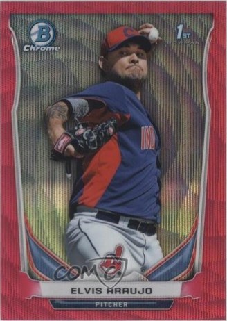 Elvis Araujo 2014 Topps Bowman Chrome Pink Wave Refractor /65
