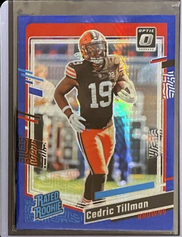 Cedric Tillman 2023 Panini Donruss Optic Blue Prizm