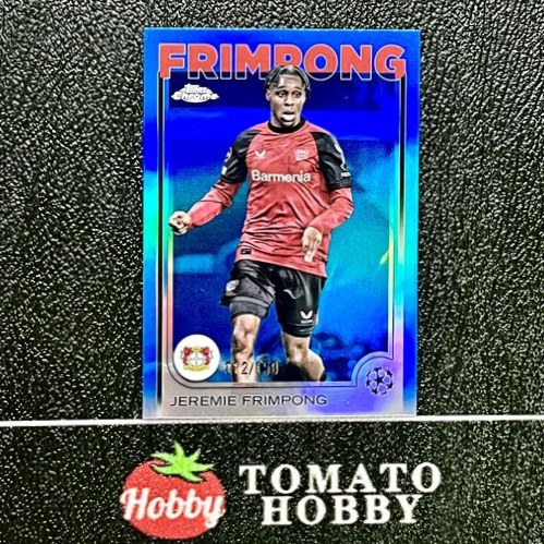 Jeremie Frimpong 2024 Topps Chrome UEFA Blue Refractor /150