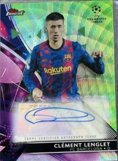Clément Lenglet 2021 Topps Finest Green Wave Refractor /99