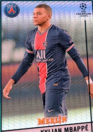 Kylian Mbappe 2020 Topps Merlin Chrome Aqua Prism Refractor
